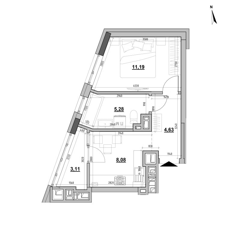 1-кімнатна