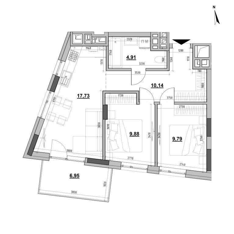 2-кімнатна